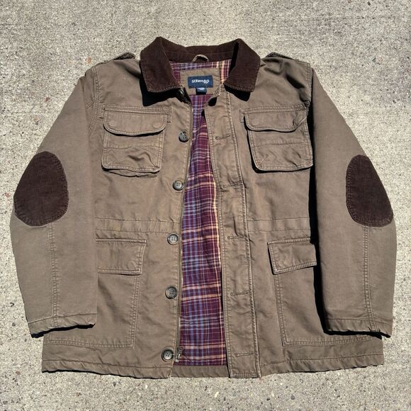 St. John's Bay Other - St Johns Bay Mens XL Chore Coat Jacket Flannel Lined Corduroy Elbow Pads